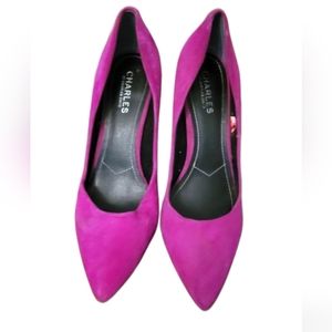 Charles by Charles David size 10M Plum heels suede plum purple